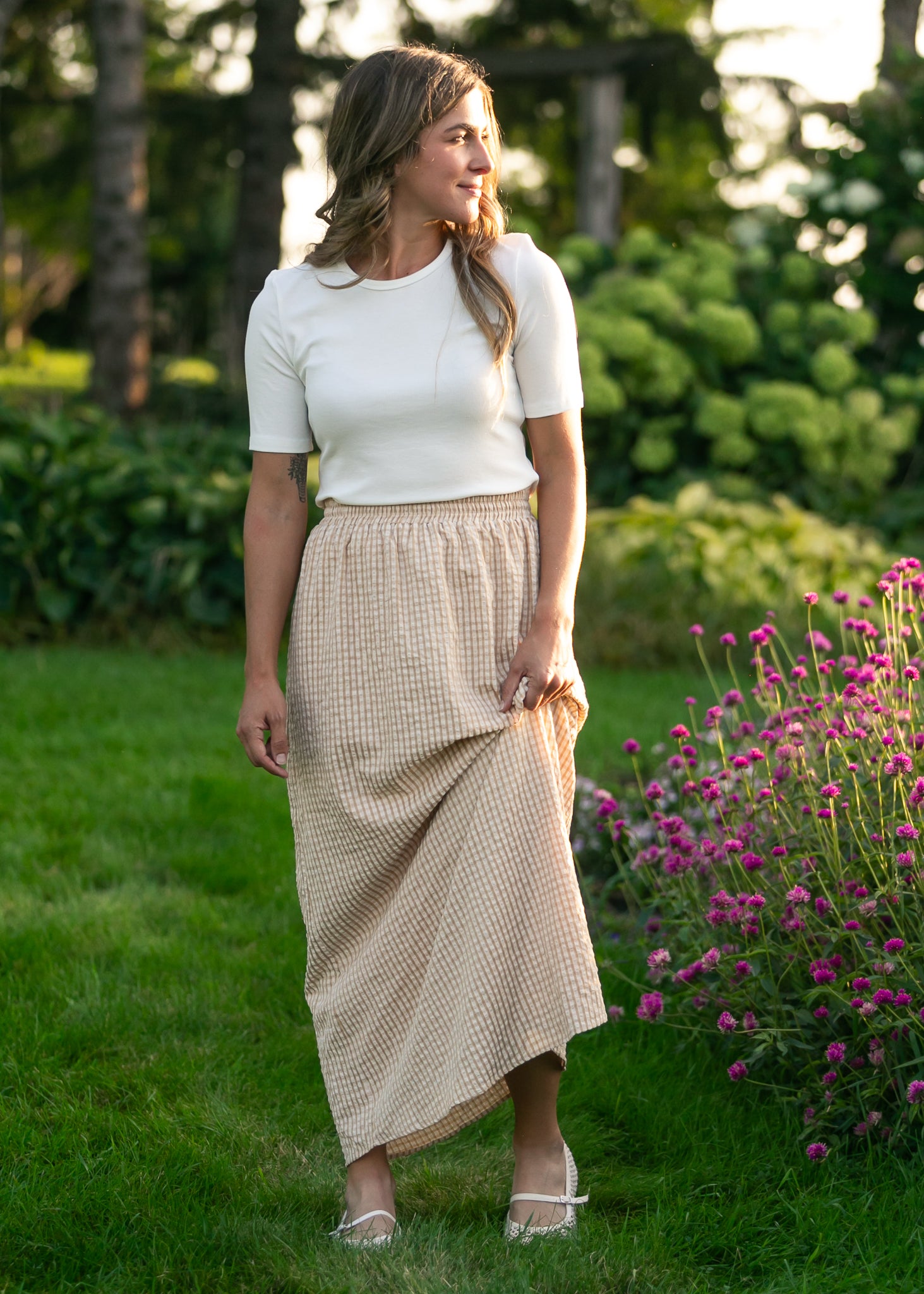 Rayne Modern Gingham Maxi Skirt