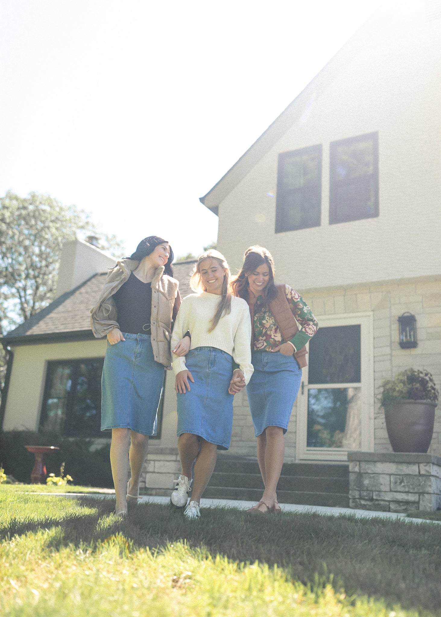 Remi Denim Classic Wash Midi Skirt