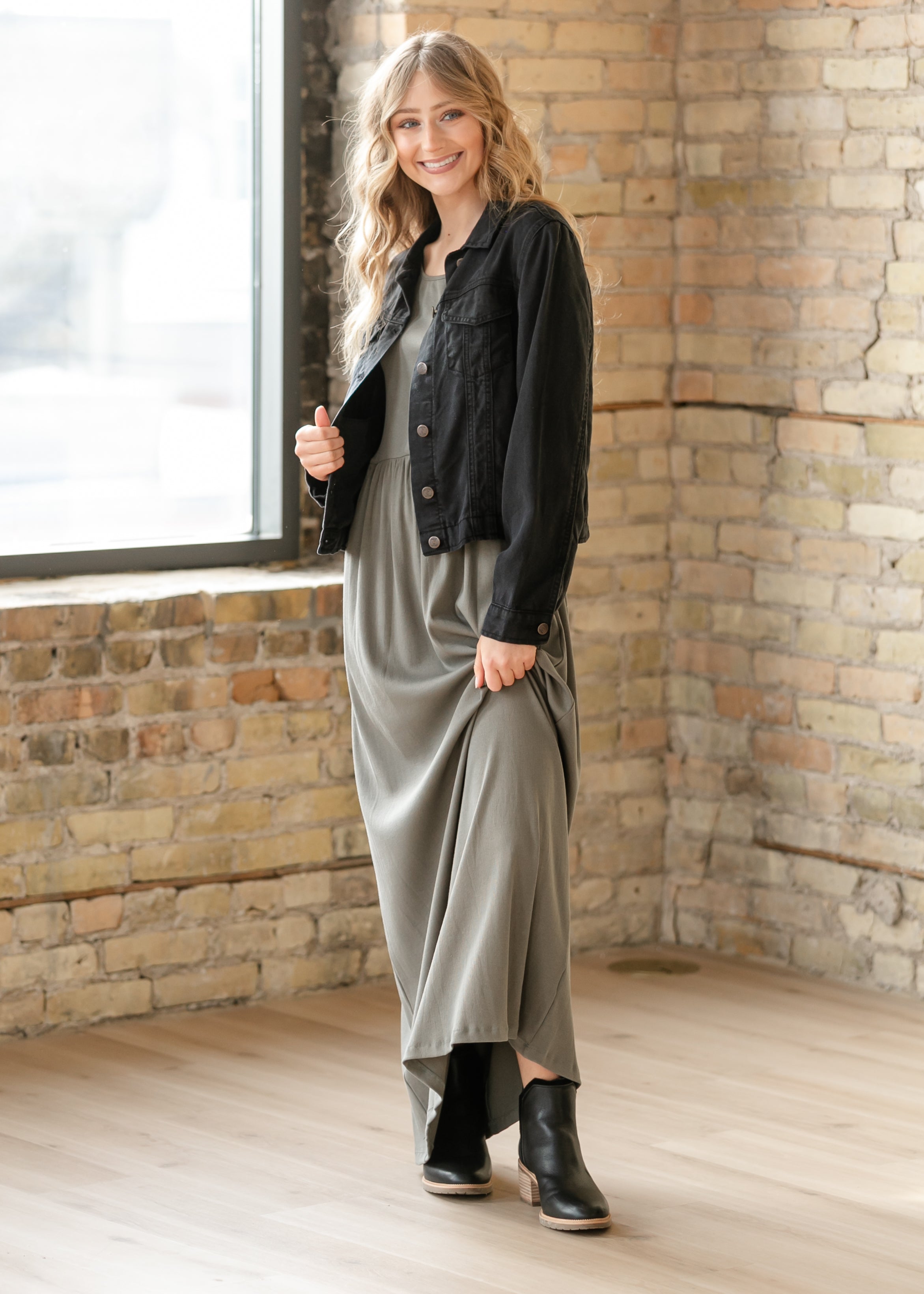 Shea Black Lightweight Denim Jacket