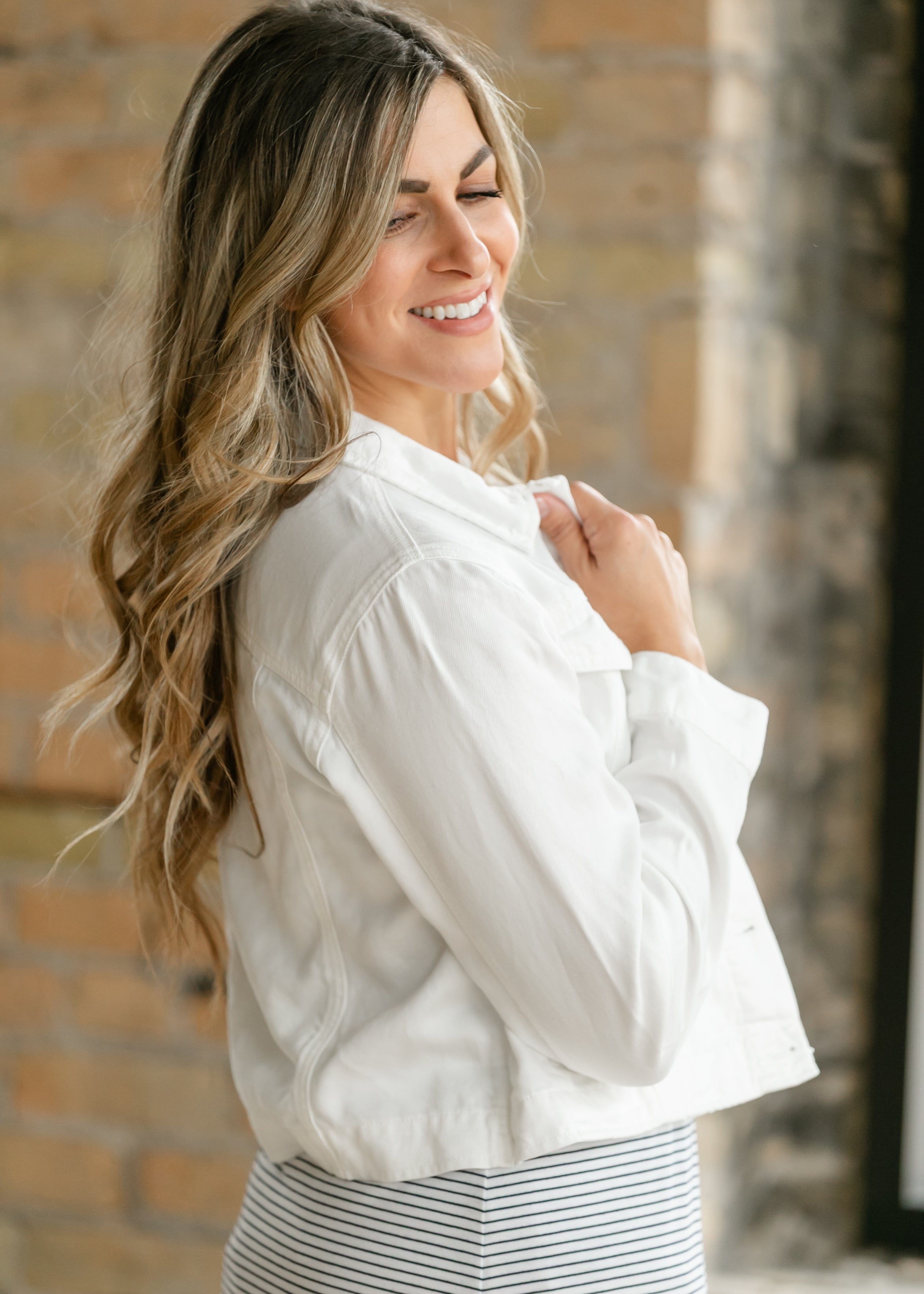 Shea White Lightweight Denim Jacket