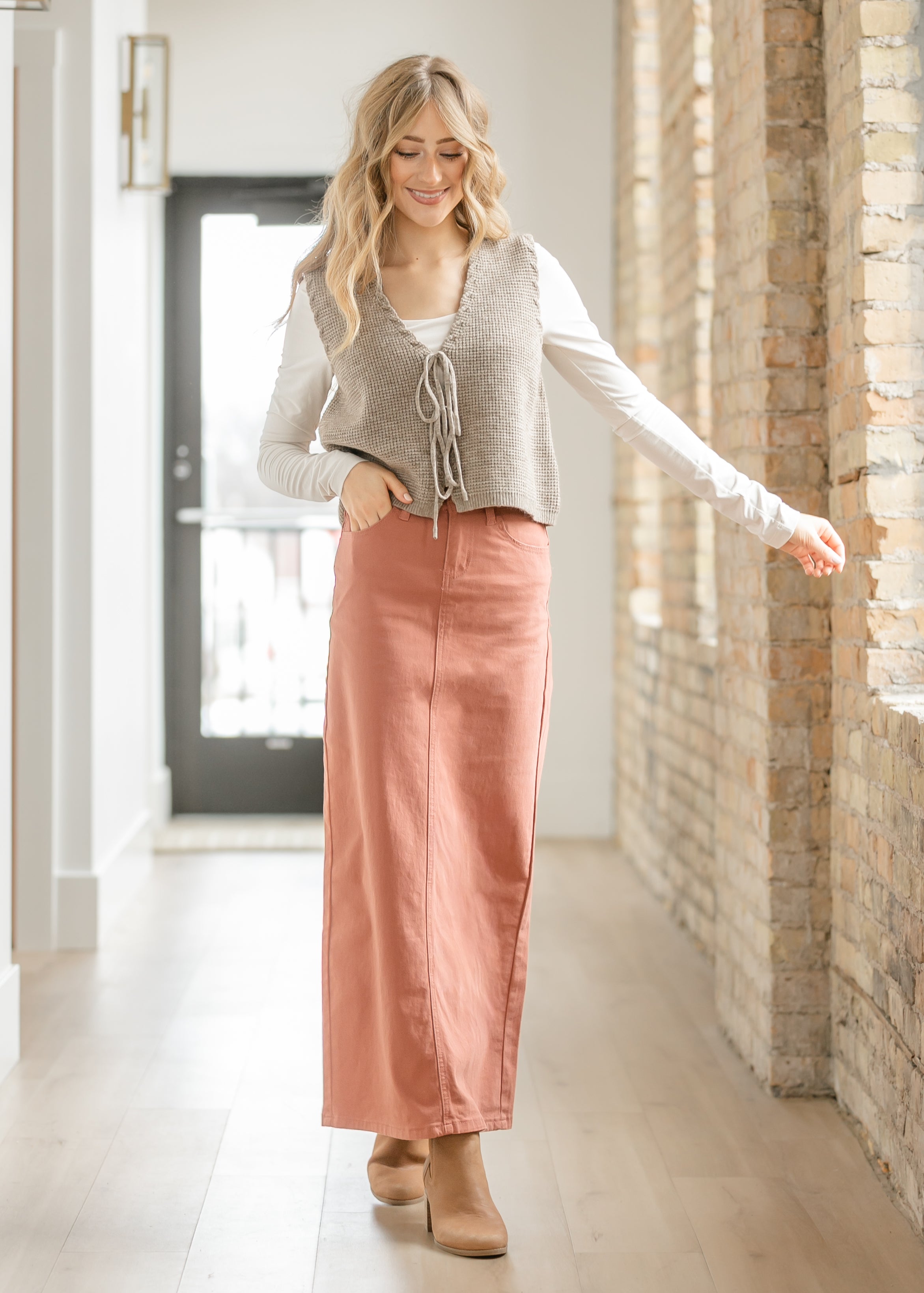 Stella Sienna Denim Maxi Skirt - FINAL SALE
